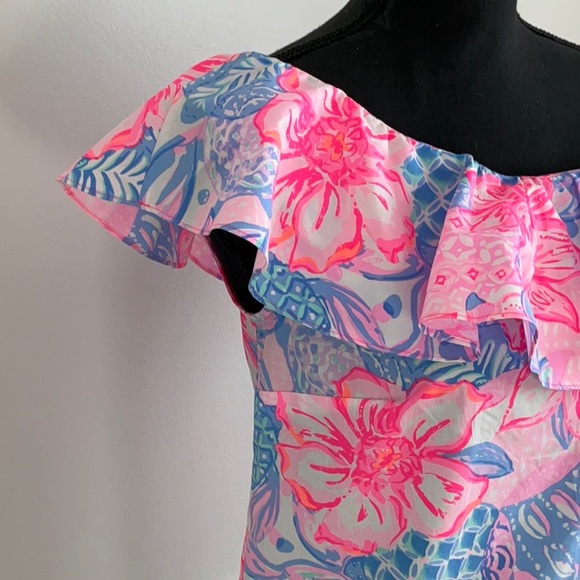 Floral Ruffle Off-Shoulder Top - Picture 3 of 9